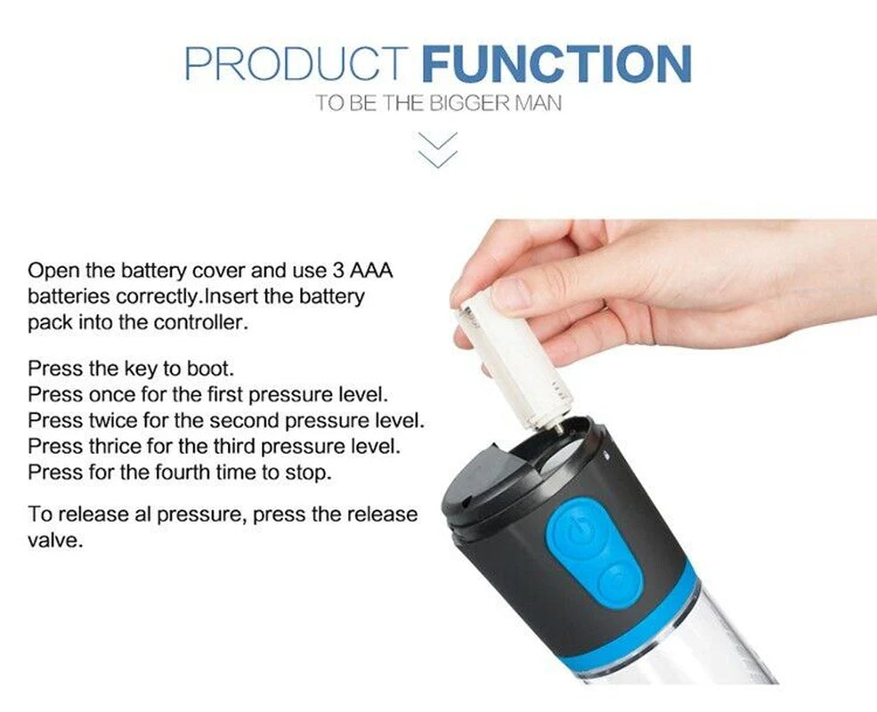 Vacuum Penis Pump for Male ED Enhancement Erectile Enlargement Penis Enlarger BG